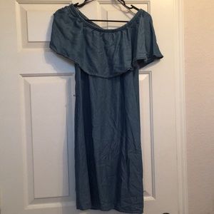 Off-the-Shoulder Denim Dress